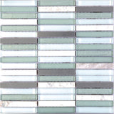 Sample of Metal Green Band Linear Mosaic Wall Tile-Sample-American Tile Depot