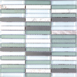 Metal Green Band Linear Mosaic Wall Tile