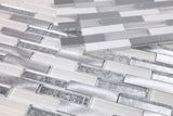 Metal Silver Glossy Linear Mosaic Wall Tile