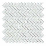 Thassos White Marble Polished Mini Herringbone Mosaic Tile