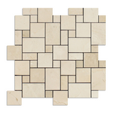 Crema Marfil Marble Polished Mini Versailles Mosaic Tile