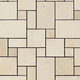 Crema Marfil Marble Polished Mini Versailles Mosaic Tile