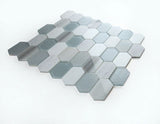 Zeta Modern Grey Elongated Hexagon Mosaic Wall Tile