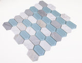 Zeta Sky Polished Elongated Hexagon Mosaic Wall Tile