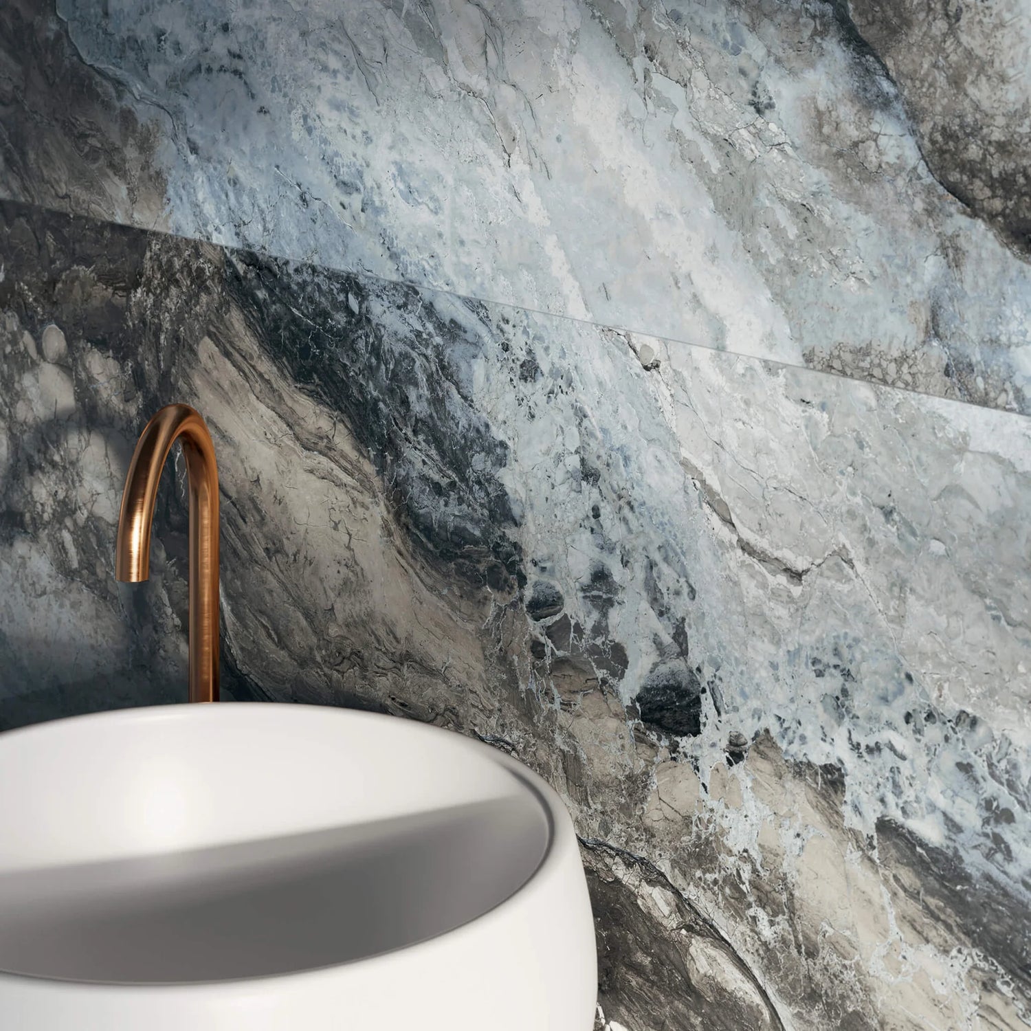 24 X 48 Mystic Ocean Polished Onyx Look Porcelain Tile