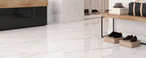 Sample of 24 X 24 Naples White Matte Marble Look Porcelain Tile-Sample-American Tile Depot