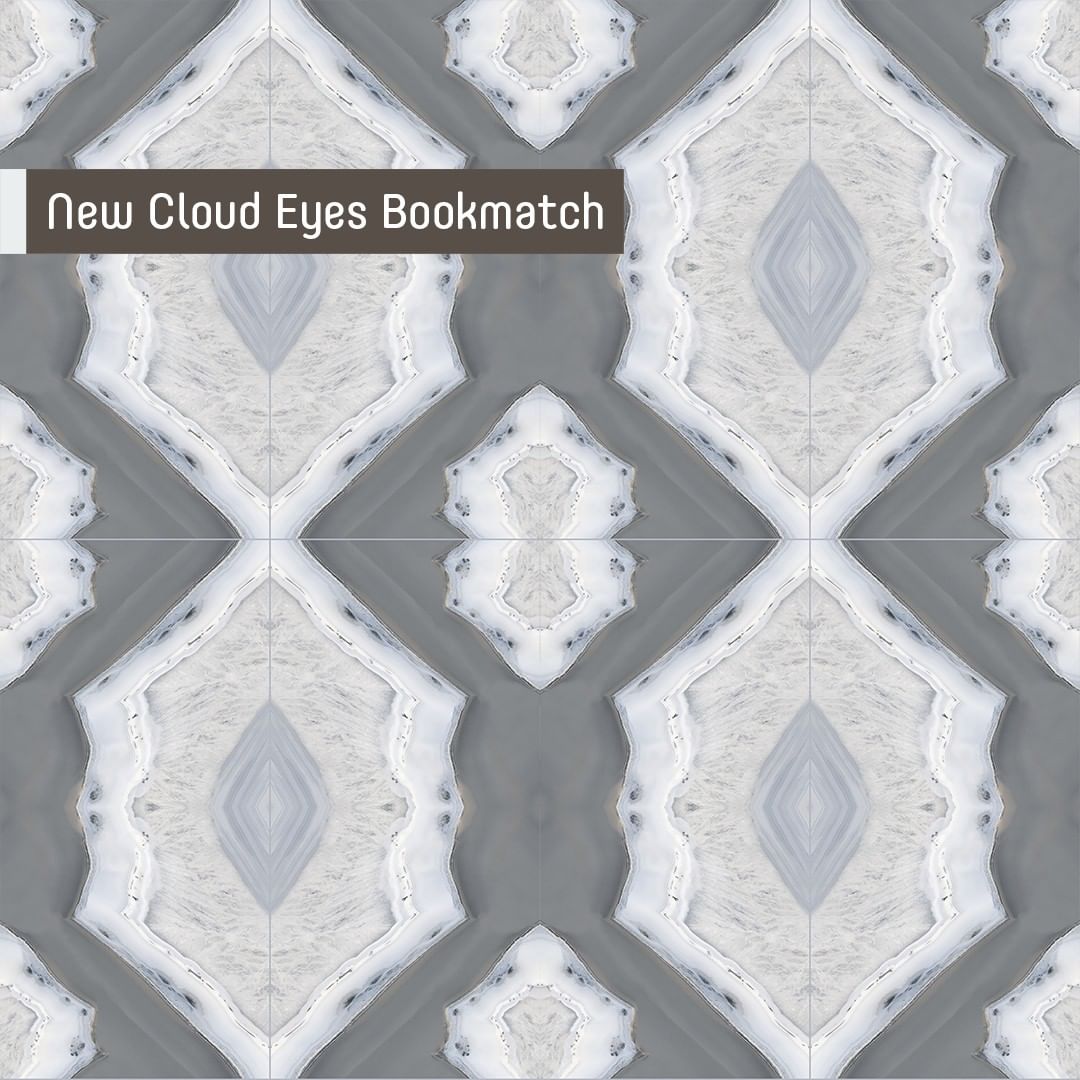 24 X 48 New Cloud Eyes Bookmatch Polished Marble Look Porcelain Tile