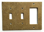 Noce Travertine Double Toggle Rocker Switch Wall Plate / Switch Plate / Cover - Honed-Travertine Wall/Switch Plate-American Tile Depot