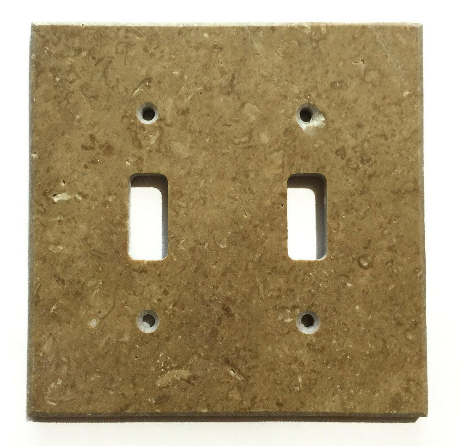 Noce Travertine Double Toggle Switch Wall Plate / Switch Plate / Cover - Honed-Travertine Wall/Switch Plate-American Tile Depot