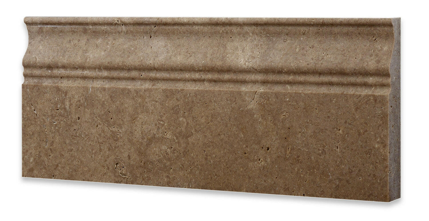 Noce Travertine Honed 5 X 12 Baseboard Trim Molding-Travertine Molding/Trim-American Tile Depot