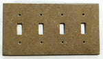 Noce Travertine Quadruple Toggle Switch Wall Plate / Switch Plate / Cover - Honed-Travertine Wall/Switch Plate-American Tile Depot