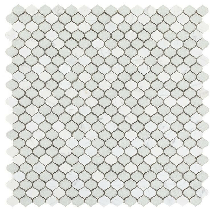 Oasis Carrara Arabesque Mosaic Wall Tile-Mixed Mosaic-American Tile Depot