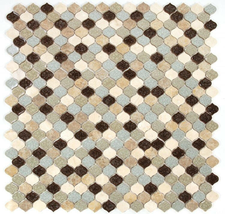 Oasis Earth Arabesque Mosaic Wall Tile-Mixed Mosaic-American Tile Depot