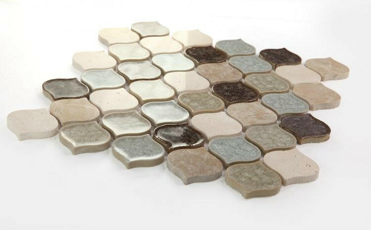 Oasis Earth Arabesque Mosaic Wall Tile-Mixed Mosaic-American Tile Depot