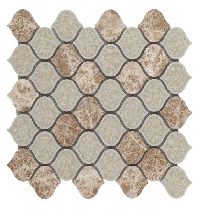 Oasis Light Emperador Arabesque Mosaic Wall Tile-Mixed Mosaic-American Tile Depot