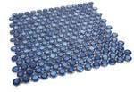 Orb Night Blue Penny Round Handmade Porcelain Mosaic Tile-Porcelain Mosaic-American Tile Depot