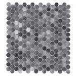 Orb Night Fancy Grey Penny Round Handmade Porcelain Mosaic Tile-Porcelain Mosaic-American Tile Depot