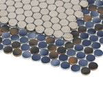 Orb Night Shadow Penny Round Handmade Porcelain Mosaic Tile-Porcelain Mosaic-American Tile Depot