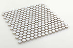 Orb Noon Fancy White Penny Round Handmade Porcelain Mosaic Tile-Porcelain Mosaic-American Tile Depot