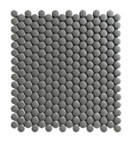 Orb Night Dark Grey Matte Grip Penny Round Handmade Porcelain Mosaic Tile-Porcelain Mosaic-American Tile Depot