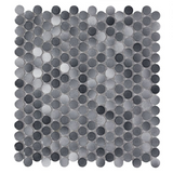 Orb Night Fancy Grey Penny Round Handmade Porcelain Mosaic Tile-Porcelain Mosaic-American Tile Depot