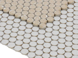 Orb Noon Naturel Grey Matte Penny Round Handmade Porcelain Mosaic Tile