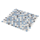 Orb Noon Sky Penny Round Handmade Porcelain Mosaic Tile