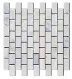 1 X 2 Oriental White / Asian Statuary Marble Honed Brick Mosaic Tile-Marble Mosaic-American Tile Depot