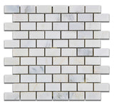 1 X 2 Oriental White / Asian Statuary Marble Honed Brick Mosaic Tile-Marble Mosaic-American Tile Depot