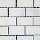 1 X 2 Oriental White / Asian Statuary Marble Polished Brick Mosaic Tile