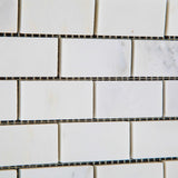 1 X 2 Oriental White / Asian Statuary Marble Honed Brick Mosaic Tile