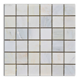 2 X 2 Oriental White / Asian Statuary Marble Polished Mosaic Tile