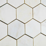 Oriental White / Asian Statuary Marble Honed 2" Hexagon Mosaic Tile-Marble Mosaic-American Tile Depot