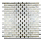 Oriental White / Asian Statuary Marble Honed Baby Brick Mosaic Tile-Marble Mosaic-American Tile Depot