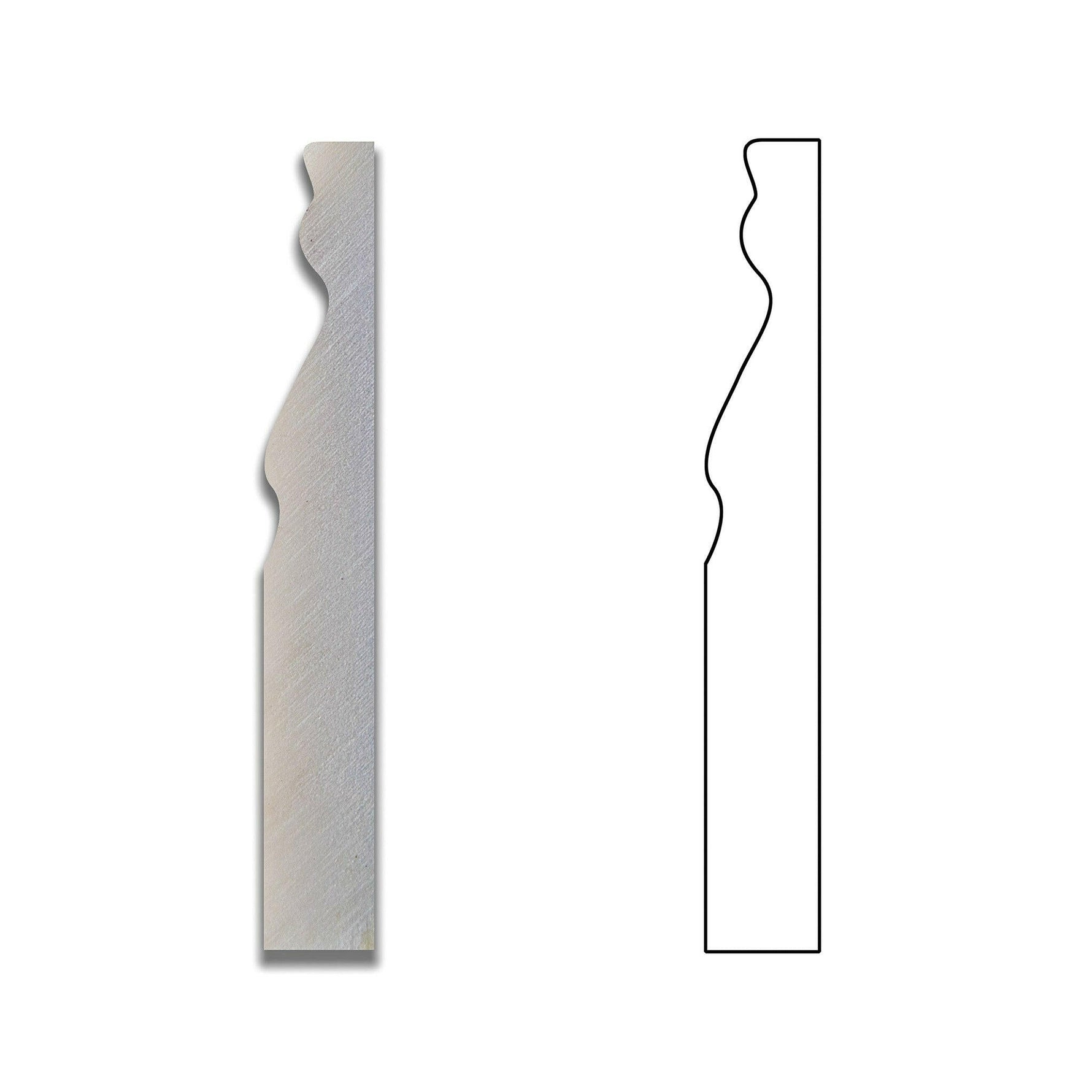 Oriental White / Asian Statuary Marble Honed Baseboard Trim Molding-Marble Molding/Trim-American Tile Depot