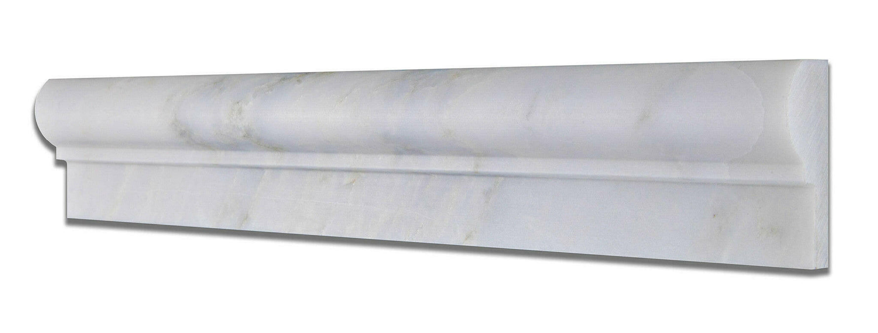 Oriental White / Asian Statuary Marble Honed OG-1 Chair Rail Molding Trim-Marble Molding/Trim-American Tile Depot