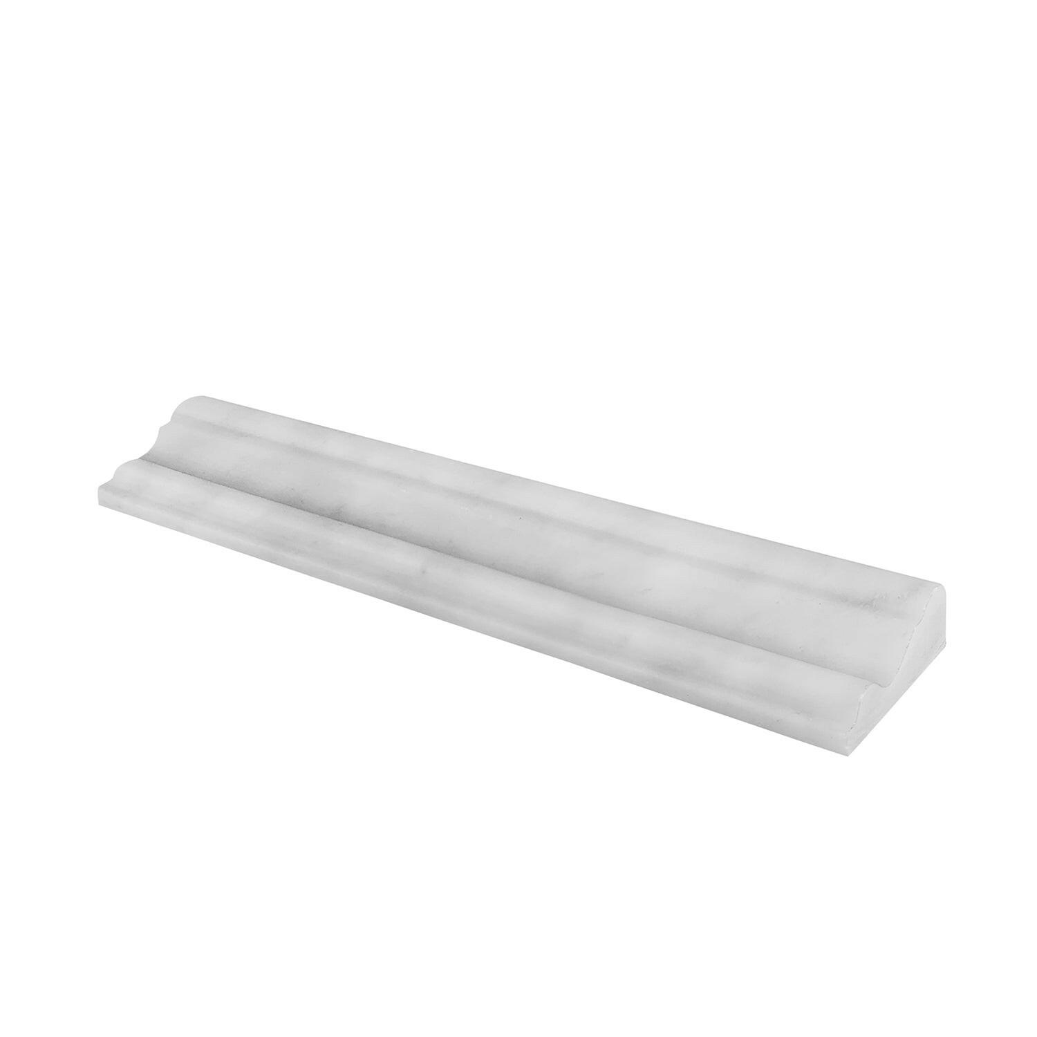 Oriental White / Asian Statuary Marble Polished F-8 Chair Rail Molding Trim-Marble Molding/Trim-American Tile Depot