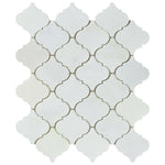 Oriental White / Asian Statuary Marble Polished Lantern Arabesque Mosaic Tile-Marble Mosaic-American Tile Depot