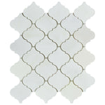 Oriental White / Asian Statuary Marble Polished Lantern Arabesque Mosaic Tile-Marble Mosaic-American Tile Depot