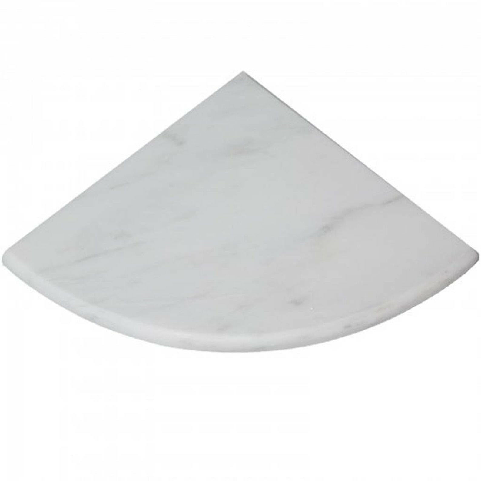 Oriental White / Asian Statuary Marble Shower Corner Shelf - Honed-Accessories-American Tile Depot