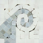 Oriental White Marble Honed Wave Border Corner w / Blue-Gray Dots-Marble Border-American Tile Depot