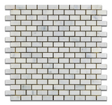 Oriental White / Asian Statuary Marble Honed Baby Brick Mosaic Tile