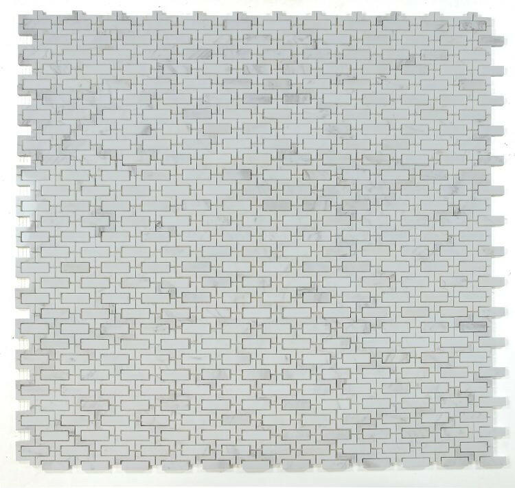 Parisienne White Polished Brick Marble Mosaic Tile-Marble Mosaic-American Tile Depot