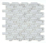 Parisienne White Polished Brick Marble Mosaic Tile-Marble Mosaic-American Tile Depot