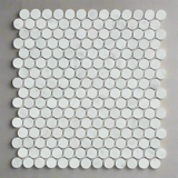 Carrara White Marble Polished Penny Round Mosaic Tile