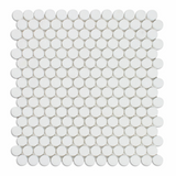 Thassos White Marble Polished Penny Round Mosaic Tile