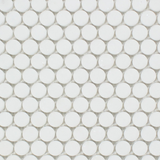 Thassos White Marble Polished Penny Round Mosaic Tile