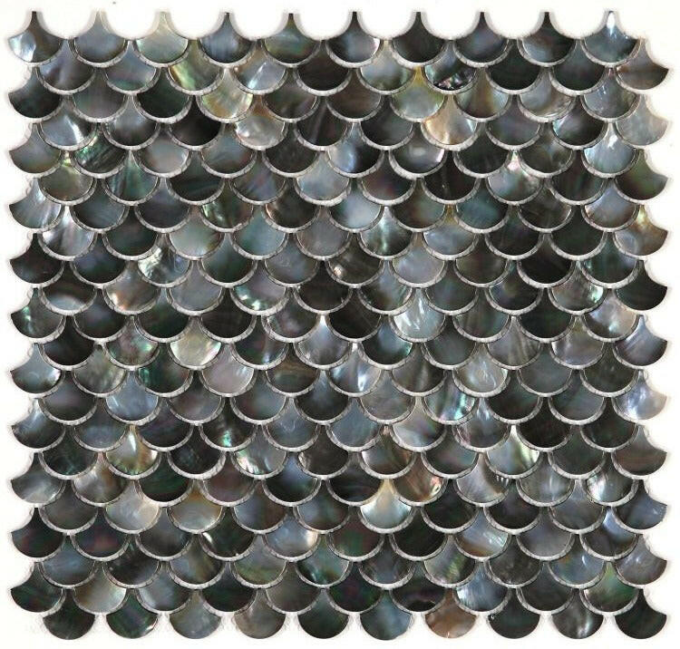 Perry Black Scale Pearl Mosaic Wall Tile-Pearl Mosaic-American Tile Depot