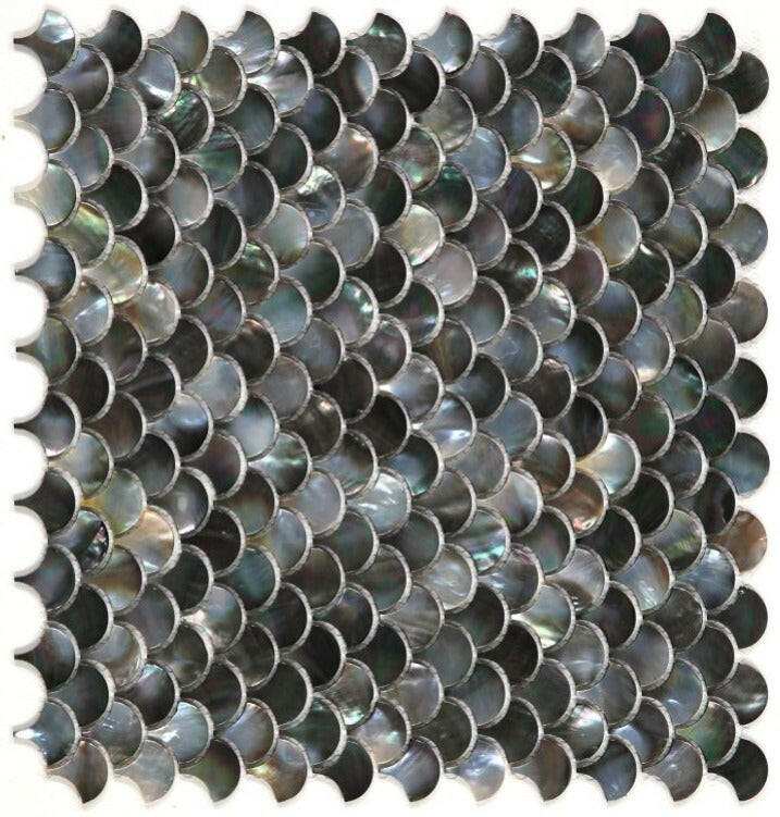 Perry Black Scale Pearl Mosaic Wall Tile-Pearl Mosaic-American Tile Depot