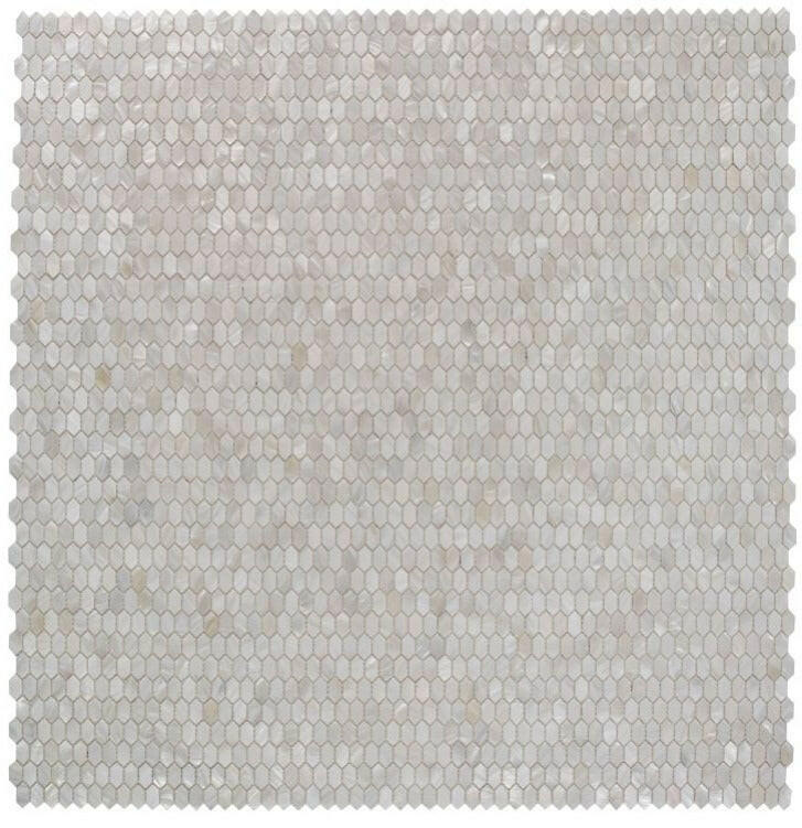 Perry White Arrow Elongated Hexagon Pearl Mosaic Wall Tile-Pearl Mosaic-American Tile Depot